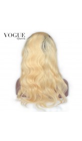 613 Body Wave Lace Front Wigs 100% Brazilian Virgin Human Hair Bleached Blonde Wigs